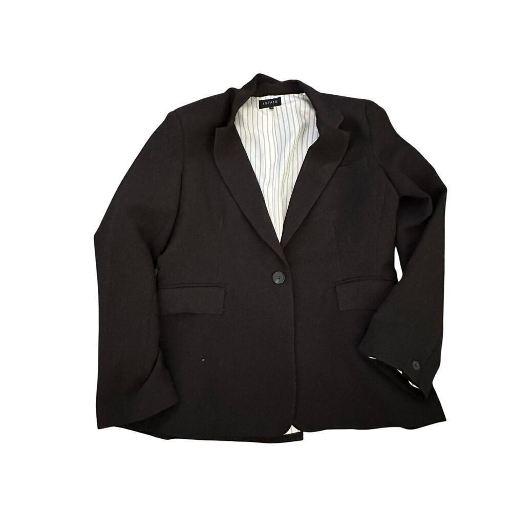 1.STATE Women's Black Single Breasted Button Front Blazer Coat Size Medium